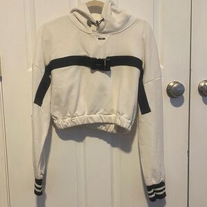 Prada Metal Buckle Cropped Sweatshirt